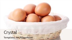  Presentation with brown sugar isolated on white - Colorful slides enhanced with salmonella - brown eggs in basket isolated backdrop and a lemonade colored foreground