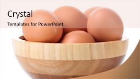  Presentation with salmonella - Cool new theme with salmonella - brown eggs in wooden bowl backdrop and a lemonade colored foreground