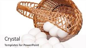  Presentation with salmonella - PPT theme consisting of salmonella - white eggs in the wicker background and a sky blue colored foreground