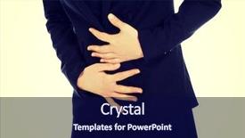  Presentation with stomach - PPT theme having salmonella - young businesswoman with strong stomach background and a  colored foreground