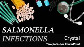  Presentation with salmonella - Presentation featuring salmonella-infections-text-on-medical background and a black colored foreground