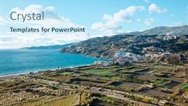  Presentation with granada - Theme enhanced with salobrena-playa-costa-tropical background and a sky blue colored foreground