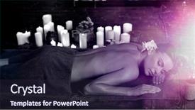  Presentation with spa salon - Audience pleasing presentation design consisting of salon female have relax ethnic backdrop and a wine colored foreground