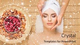  Presentation with health hope healing - Beautiful slides featuring salon winter and christmas spa backdrop and a coral colored foreground