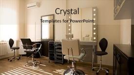  Presentation with artist - PPT layouts having saloon spa - cabinet make-up artist and hairdresser background and a coral colored foreground