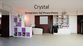  Presentation with hairdressing salon - Cool new slide set with saloon spa - interior of a hairdressing salon backdrop and a mint green colored foreground