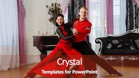  Presentation with dancing - Beautiful theme featuring salsa dance - dancing young couple backdrop and a tawny brown colored foreground
