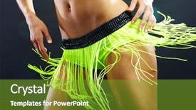  Presentation with sonogram hips and spine - Slide deck enhanced with salsa dance - female hips shaking while dancing background and a tawny brown colored foreground