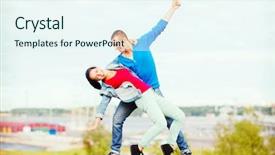  Presentation with teenage - PPT theme enhanced with salsa dance - summer holidays teenage and dancing background and a sky blue colored foreground