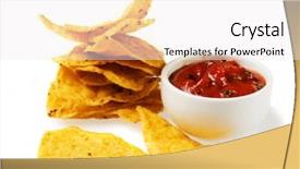  Presentation with dip - Colorful theme enhanced with tortilla chips with salsa dip backdrop and a sky blue colored foreground