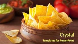  Presentation with salsa guacamole - PPT layouts featuring salsa dip nachos tortilla chips background and a tawny brown colored foreground