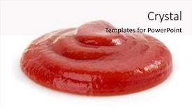  Presentation with sauce - Cool new slide set with tomato sauce isolated on white background backdrop and a sky blue colored foreground