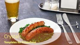  Presentation with italian cuisine - PPT layouts having salsiccia-e-cime-di-rapa background and a red colored foreground