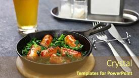  Presentation with italian cuisine - PPT layouts having salsiccia-e-cime-di-rapa background and a tawny brown colored foreground