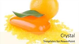  Presentation with handmade spa bath soap - Amazing slide deck having salt and bar of soap backdrop and a yellow colored foreground