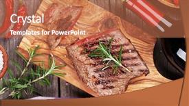  Presentation with table salt - Beautiful PPT theme featuring salt and pepper and wine backdrop and a coral colored foreground