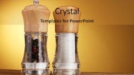  Presentation with pepper - Colorful PPT theme enhanced with salt and pepper mills backdrop and a gold colored foreground