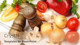  Presentation with table salt - Colorful PPT layouts enhanced with salt-and-pepper-shakers-vegetables backdrop and a coral colored foreground