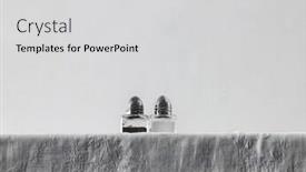  Presentation with table salt - Presentation theme enhanced with salt and pepper shakers on table low angle view studio shot background and a light gray colored foreground