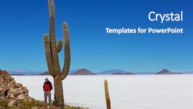  Presentation with bolivia tourism - Beautiful theme featuring salt earth - salar de uyuni bolivia backdrop and a ocean colored foreground