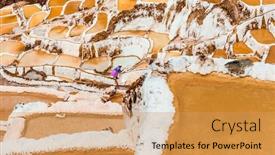  Presentation with salt - Beautiful theme featuring salt-extraction-in-peru-workers backdrop and a coral colored foreground