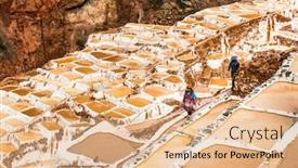  Presentation with salt - Presentation having salt-extraction-in-peru-workers background and a coral colored foreground