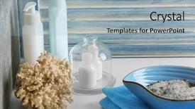  Presentation with table salt - Audience pleasing theme consisting of salt-in-blue-bowl backdrop and a light blue colored foreground