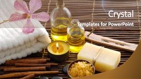  Presentation with soap - Slide set featuring salt in bowl on mat background and a  colored foreground