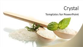  Presentation with salt - Presentation design with salt in spoons with fresh background and a white colored foreground