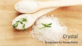  Presentation with crystal - PPT theme featuring salt in spoons with fresh background and a lemonade colored foreground
