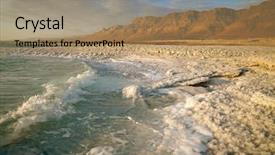  Presentation with israel - PPT theme with salt lake - dead sea coastline israel background and a coral colored foreground
