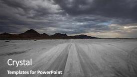  Presentation with desert - Audience pleasing PPT layouts consisting of salt lake - road in desert backdrop and a gray colored foreground