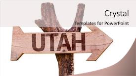  Presentation with utah - PPT theme with salt lake city - utah wooden sign isolated background and a  colored foreground