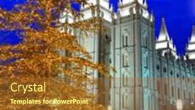  Presentation with salt lake temple - PPT theme featuring salt-lake-city-temple-square background and a tawny brown colored foreground