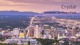  Presentation with salt lake city - Audience pleasing theme consisting of salt lake city utah usa downtown city skyline at dusk backdrop and a coral colored foreground