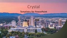  Presentation with salt lake city - Beautiful slide deck featuring salt lake city utah usa downtown city skyline at dusk backdrop and a coral colored foreground