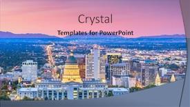  Presentation with salt lake city - Presentation consisting of salt lake city utah usa background and a coral colored foreground