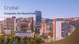  Presentation with salt lake city - PPT theme with salt-lake-city-utah-usa background and a light blue colored foreground