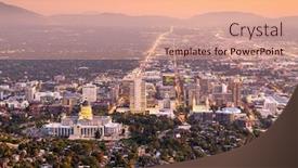  Presentation with salt lake city - Beautiful theme featuring salt-lake-city-utah-usa backdrop and a coral colored foreground