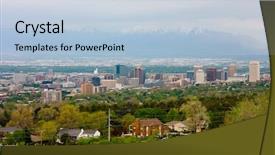  Presentation with salt lake city - Cool new theme with salt lake city utah backdrop and a light blue colored foreground