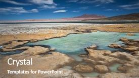  Presentation with salt - Theme consisting of salt lake salar de tara background and a coral colored foreground