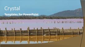  Presentation with algae - Slides having salt-lake-with-pink-algae background and a light blue colored foreground