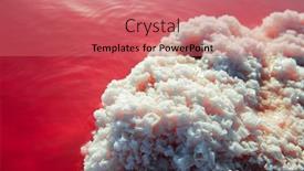  Presentation with microalgae - Slide set consisting of salt mining salty pink lake with crystals of salt extremely salty pink lake colored by microalgae with crystalline salt depositions in torrevieja spain background and a coral colored foreground