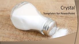  Presentation with table salt - Colorful theme enhanced with salt on a wooden surface backdrop and a lemonade colored foreground