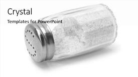  Presentation with salt - Amazing slide set having salt shaker - saltshaker on white background backdrop and a white colored foreground