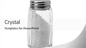  Presentation with molecular biology white - Presentation design featuring salt shaker - saltshaker on white background background and a  colored foreground