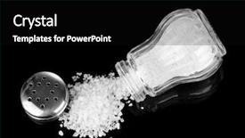  Presentation with table salt - Beautiful slides featuring salt shaker with spilled salt backdrop and a black colored foreground