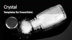  Presentation with nutrition whey protein shaker sports - PPT theme consisting of salt shaker with spilled salt background and a black colored foreground