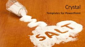  Presentation with salt - Presentation having salt shaker background and a gold colored foreground