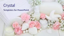  Presentation with beauty products - Cool new presentation theme with salt soap seashells moisturising cream backdrop and a sky blue colored foreground
